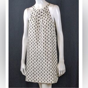 J. Crew Silk Swoop Navy Print Dress size 4